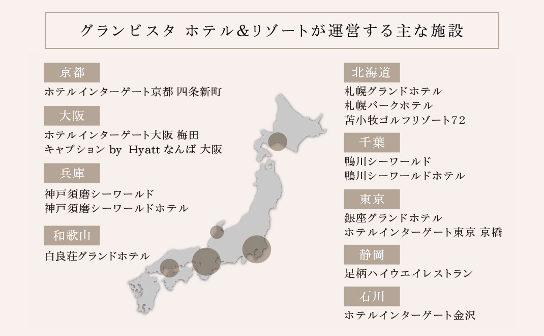 グランビスタ ホテル＆リゾートが運営する主な施設