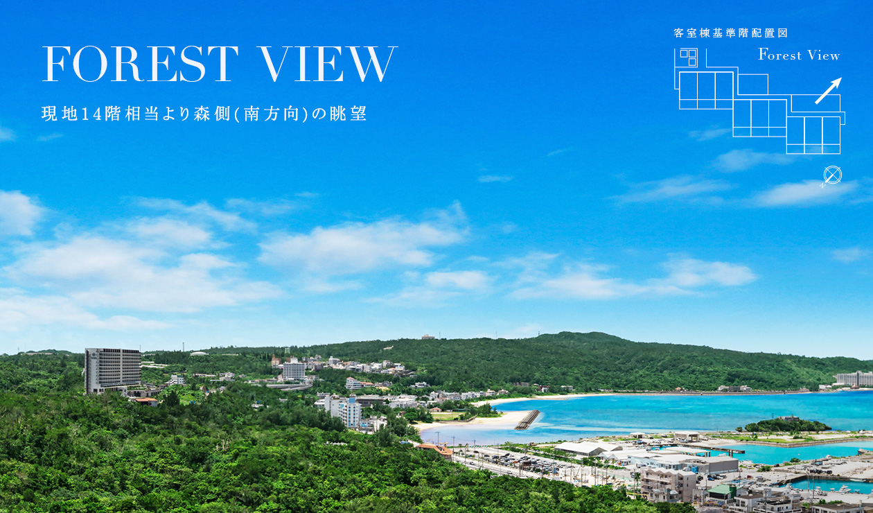 FOREST VIEW／現地14階相当より森側(南方向)の眺望